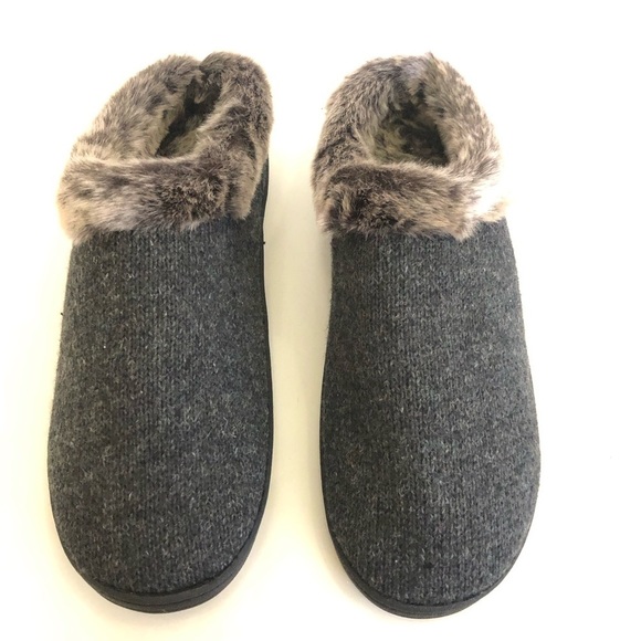 Acorn Women's Wool Blend Faux Fur Chinchilla Ragg Clog Slippers Size 9 1/2-101/2 - Picture 2 of 14
